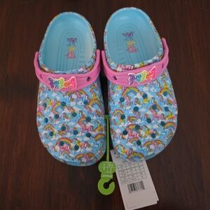 Lisa Frank Rainbow Unicorn Crocs - Arctic - Big Kids Size J5